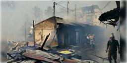 Read more about - Madhyamgram Fire | ভরদুপুরে পুড়ে খাক মধ্যমগ্রামে ব্রিজ সংলগ্ন বহু দোকান! মৃত ১, ধ্বংসস্তূপে চলছে মানুষের খোঁজ